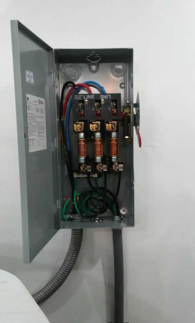 Three-phase disconnect switch installed for Electrical Wiring & Rewiring in Minden